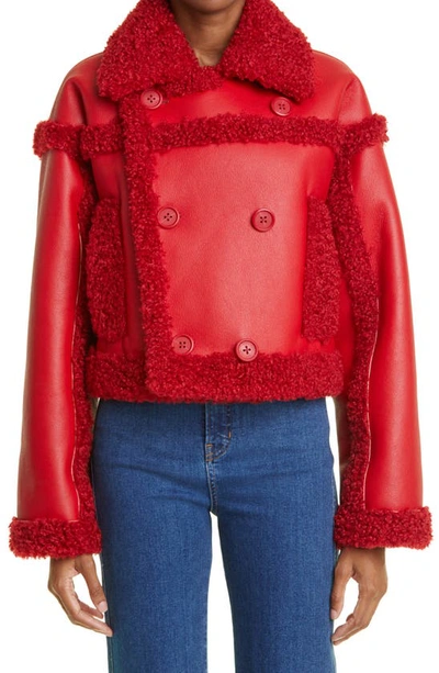 Stand Studio Kristy Eco-shearling Jacket In Red