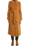 STAND STUDIO TOWA DOUBLE BREASTED BELTED FAUX FUR TRENCH COAT