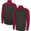 New Era Black Tampa Bay Buccaneers Combine Authentic O-line Raglan Half-zip Jacket In Black