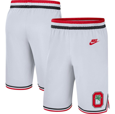 Nike White Ohio State Buckeyes Retro Replica Performance Basketball Shorts