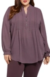 Nydj Pleat Front Tunic Top In Port Geo