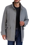 Cole Haan Wool Blend Twill Field Jacket In Light Grey