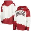 GAMEDAY COUTURE GAMEDAY COUTURE WHITE/CARDINAL ARKANSAS RAZORBACKS FOR THE FUN DOUBLE DIP-DYED PULLOVER HOODIE