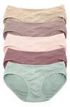Kindred Bravely Assorted 5-pack Under The Bump Full Coverage Maternity Briefs In Pastels