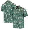 WES & WILLY WES & WILLY GREEN MICHIGAN STATE SPARTANS VINTAGE FLORAL BUTTON-UP SHIRT