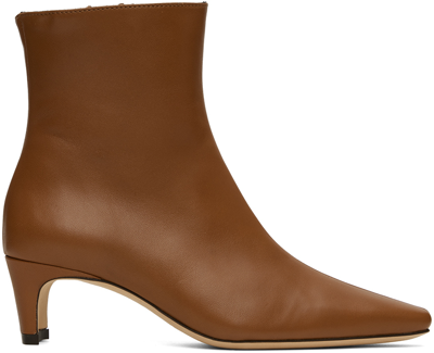 Staud 50mm Lars Leather Ankle Boots In Tan