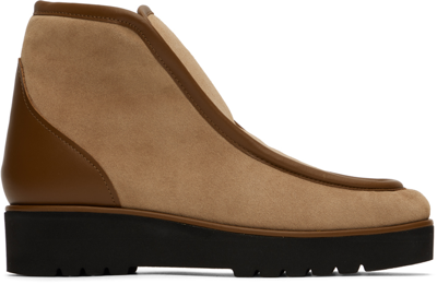 Gabriela Hearst Tyga Shearling-lined Suede Boots In Dark Camel