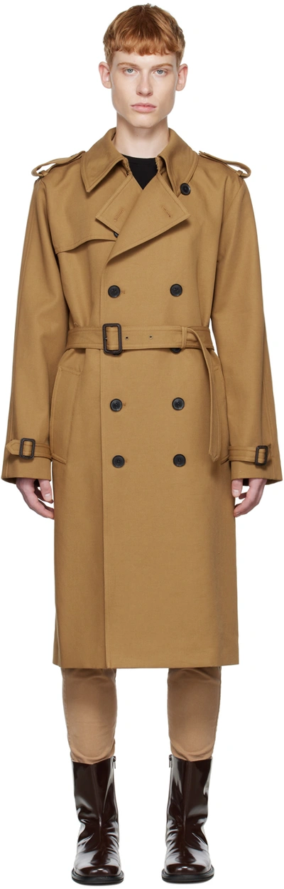 Nili Lotan Trenton Double-breasted Belted Cotton-canvas Trench Coat In Brown