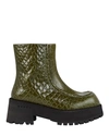 Marni Chunky Croc-effect Leather Chelsea Boots In Green
