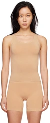 Skims Smoothing Scoop-neck Stretch-woven Tank Top In Clay