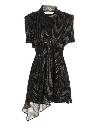 Iro Draped-hem Mini Dress In Black