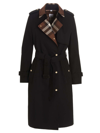 Burberry Check Panel Cotton Gabard In Black