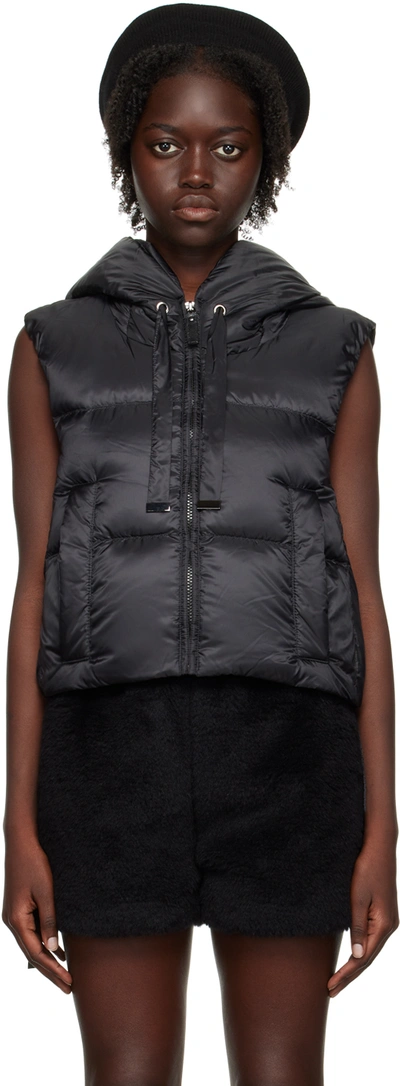 Max Mara Black Seigo Down Vest In 009 Black