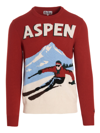 Mc2 Saint Barth Aspen Vintage Postcard Sweater In Red