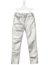 GIVENCHY KIDS JEANS IN SILVER METALLIC DENIM