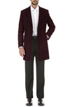 English Laundry Men's Single Breasted Wool-blend Overcoat In Burgundy