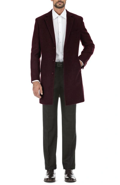 English Laundry Men's Single Breasted Wool-blend Overcoat In Burgundy