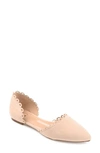 Journee Collection Jezlin Womens Scalloped Slip On Pointed Toe Flats In Nude