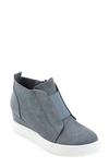 Journee Collection Clara Wedge Sneaker In Blue