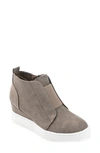 Journee Collection Clara Wedge Sneaker In Taupe