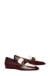 Tory Burch Perrine Square Toe Loafer In Plum/ New Cream