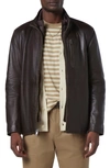 Andrew Marc Wollman Leather Jacket In Hickory