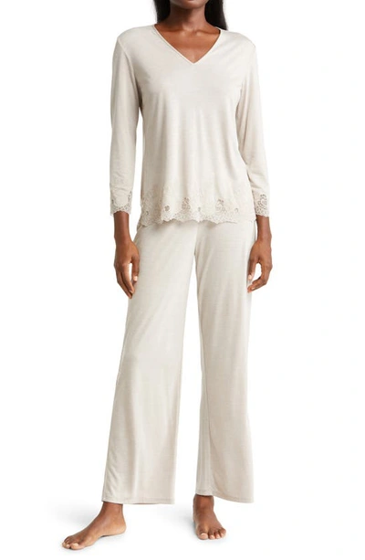 Natori Luxe Shangri-la Pajamas In Cashmere With Cocoon