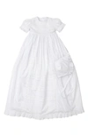 KISSY KISSY NEW NICOLE EMBROIDERED COTTON CHRISTENING GOWN & BONNET