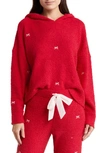 Honeydew Intimates Snow Angel Sweater Hoodie In Garnet Bows