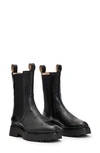 Allsaints Amber Croc Embossed Chelsea Boot In Black
