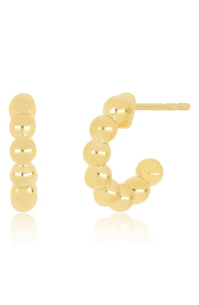 Ef Collection Ball Hoop Earrings In Yellow Gold
