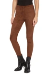 Lyssé High Waist Faux Suede Leggings In Brown