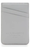 Allsaints Callie Leather Card Case In Cement Grey