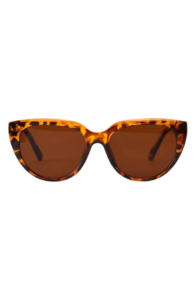 Fifth & Ninth Pepper 56mm Polarized Cat Eye Sunglasses In Torte/ Brown