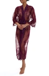 Rya Collection Darling Sheer Lace Robe In Aubergine