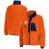Wear By Erin Andrews Orange Denver Broncos Polar Fleece Raglan Full-snap Jacket In Orange