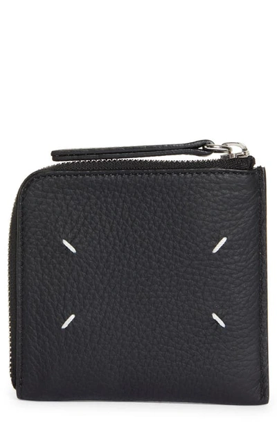 Maison Margiela Four-stitch Zip Wallet In Black