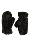 Apparis Coco Faux Fur Mittens In Noir