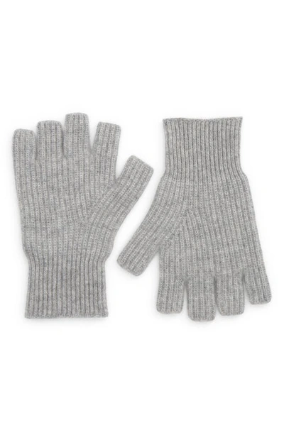 Vince Boiled Cashmere Fingerless Gloves In Gray
