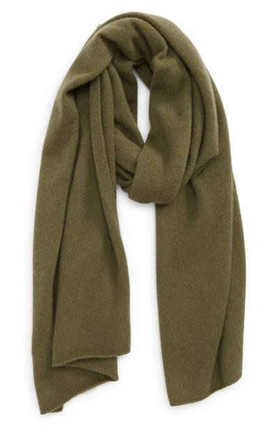 Vince Boiled Cashmere Knit Scarf In Lgrn