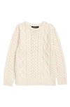 Nordstrom Kids' Cable Cotton Blend Sweater In Ivory Egret