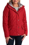 Barbour Millfire Hooded Quilted Jacket In Chilli Red