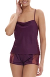 Rya Collection Darling Short Pajamas In Aubergine