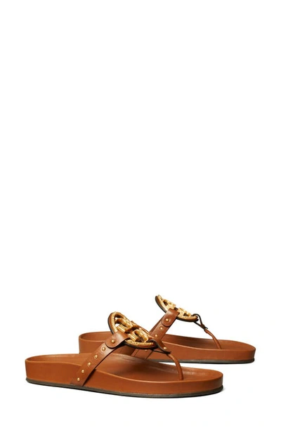 Tory Burch Miller Vintage Plaque Cloud Flip Flop In Bourbon Miele/ Bourbon Miele