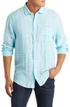 Tommy Bahama Ventana Plaid Linen Button-up Shirt In Horizon Blue