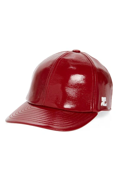 Courrèges Classic Vinyl Baseball Cap In Red