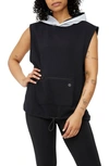 Tomboyx Hero Sleeveless Cotton Blend Hoodie In Black