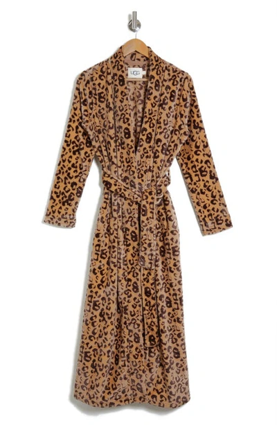 Ugg Marlow Double-face Fleece Robe In Live Oak Leopard