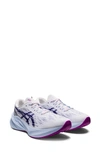 Asics Novablast 3 Running Shoe In White/ Dive Blue