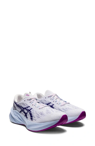 Asics Novablast 3 Running Shoe In White/ Dive Blue